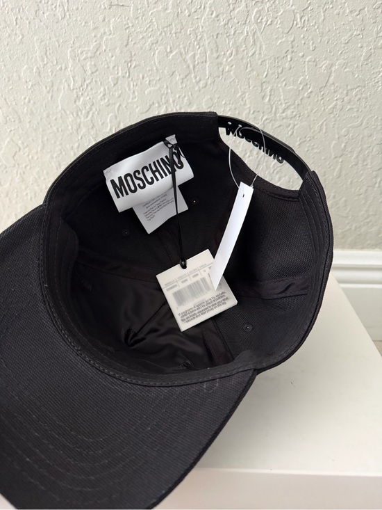 Adult Moschino Black SnapBack Cap with Gold Metallic Logo